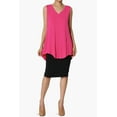 thumbnail image 6 of Women's S~3X Essentials Luxe Jersey Tunic V-Neck Relaxed Fit Sleeveless Top, 6 of 7