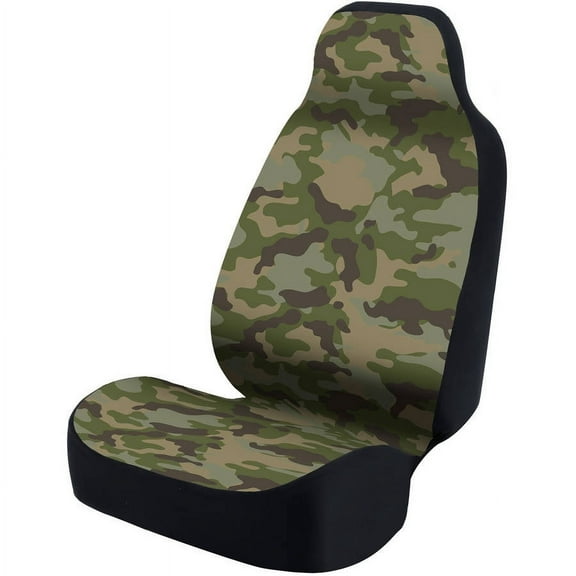 Coverking Universal Printed Seat Cover, Ultra Suede Traditional Camo Jungle Green