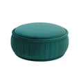 thumbnail image 2 of TOV Furniture Rylee Teal Velvet Round Ottoman, 2 of 5