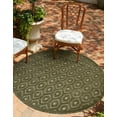 thumbnail image 3 of Unique Loom Outdoor Trellis Textured Collection Area Rug - Spatial (7' Round Green), 3 of 9