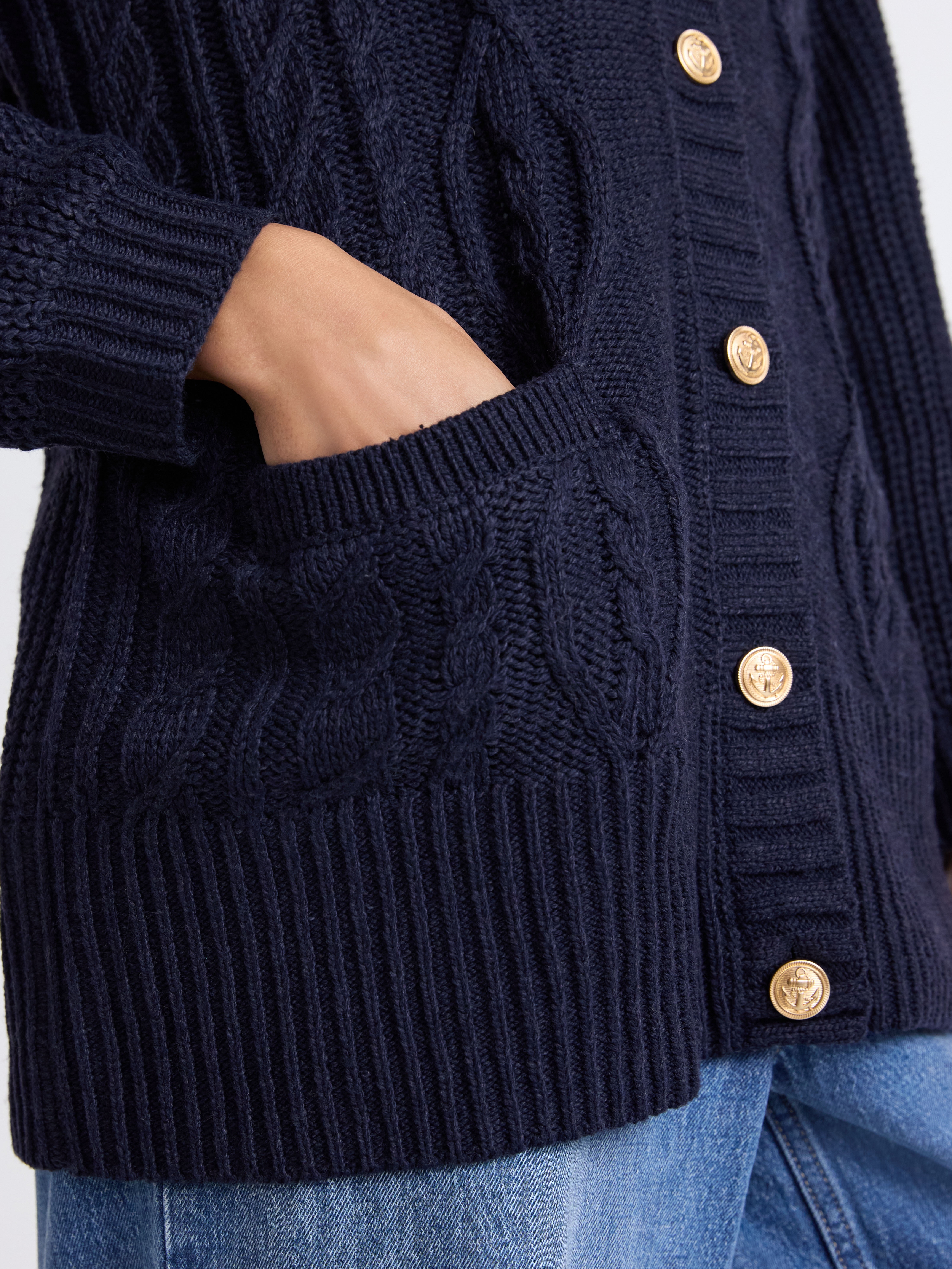 Free Assembly Women's Oversized Cable Cardigan Sweater with Long Sleeves, Midweight, Sizes XS-XXL