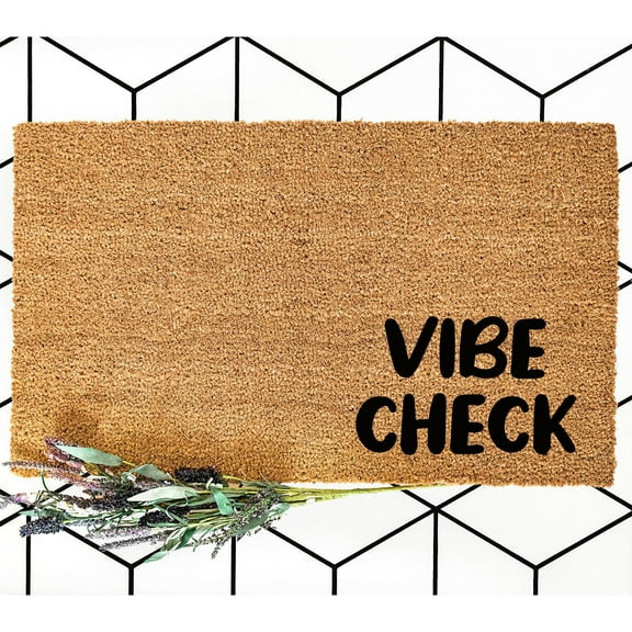 Doormat Vibe Check Welcome Mat Front Porch Entry Home Gift Boho Deco (18" x 30") #3345