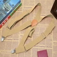 thumbnail image 5 of Buyless Fashion Trucker 2 Pack Suspenders for Men - 48" Elastic Adjustable Straps 1 1/4" - X Back - 5115-2-Tan, 5 of 7