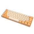 thumbnail image 3 of Gaming Keyboard, Key Line Separation Suspended High Low Keycap Mechanical Keyboard Ultra Small Wired  For Home Orange Beige, 3 of 8