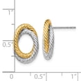 thumbnail image 2 of FJC Finejewelers 14 kt Two Tone Gold Button Two-Toned Fancy Earrings 15 mm x 10 mm, 2 of 6
