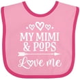 thumbnail image 3 of Inktastic Mimi and Pops Love Me Granddaughter Girls Baby Bib, 3 of 4