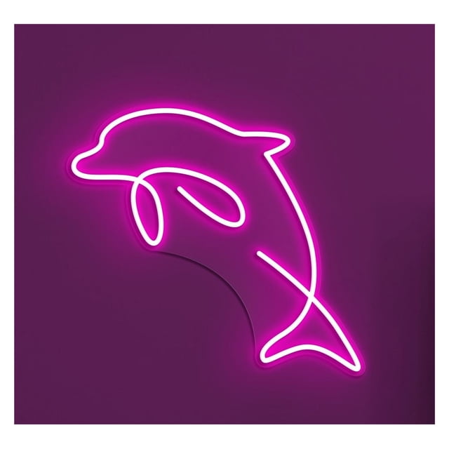 Letrero De Neón LED Delfín Para Pared, Ideal Para Niños, Habitaciones Con Animales Marinos, Acuarios, Decoración Para Casas Playa, 42cm