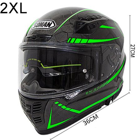 SOMAN Motorcycle Helmet Full Face Moto Casco Snake Pattern Carbon Fiber