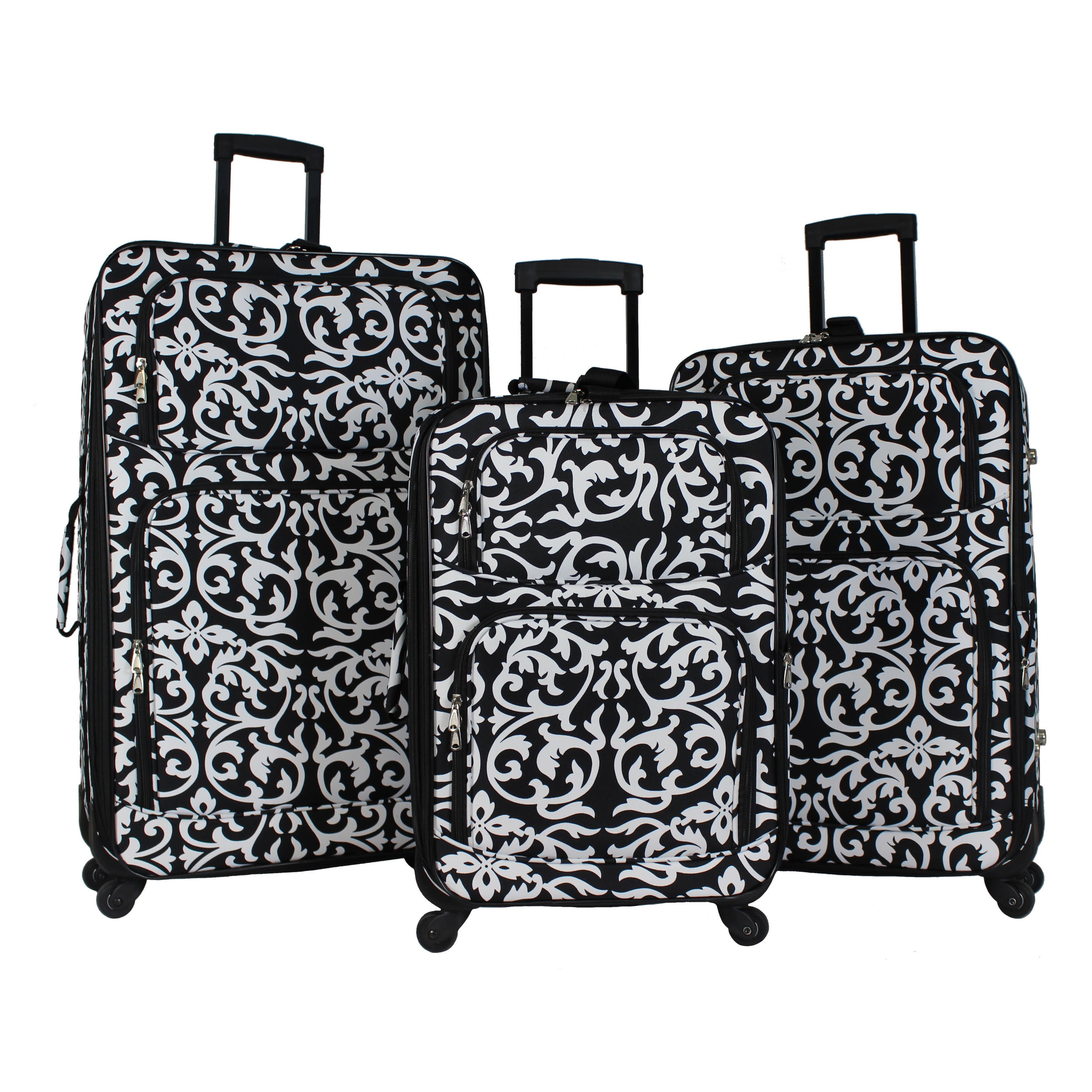 3-Piece Rolling Expandable Spinner Luggage Set - Walmart.com