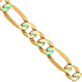 thumbnail image 2 of 14K Solid Yellow Gold 5.25mm Figaro Link Chain Necklace, 2 of 4