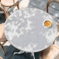 thumbnail image 2 of White Burlap Texture Round Tablecloth, Fitted Table Cover with Elastic for 45"-54" Round Tables, Farmhouse Vintage White Table Cloth Outdoor Indoor Dinning Party Waterproof Tablecloths, 2 of 7