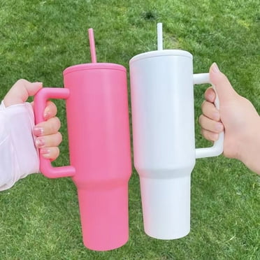 Dasoch 40 oz tumbler with handle-Light Pink