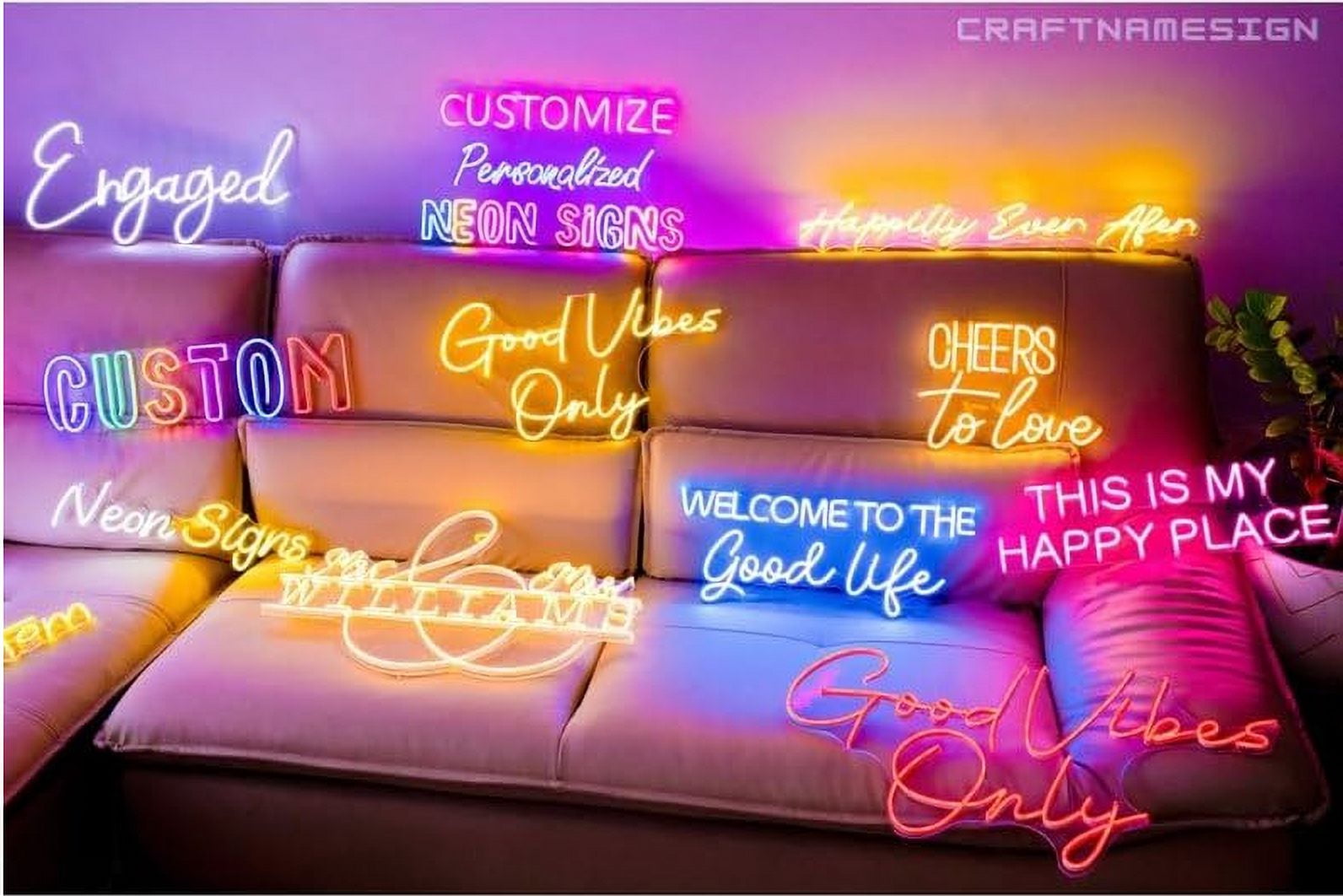 Craftnamesign We Are Open LED Neon Sign 20" x 17" Open Sign for Bar Salon Coffee Stores Club