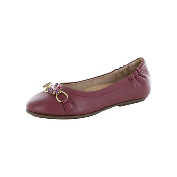 Fitflop Womens Allegro Blossom Leather Ballerina Flats, Dark Red, US 8