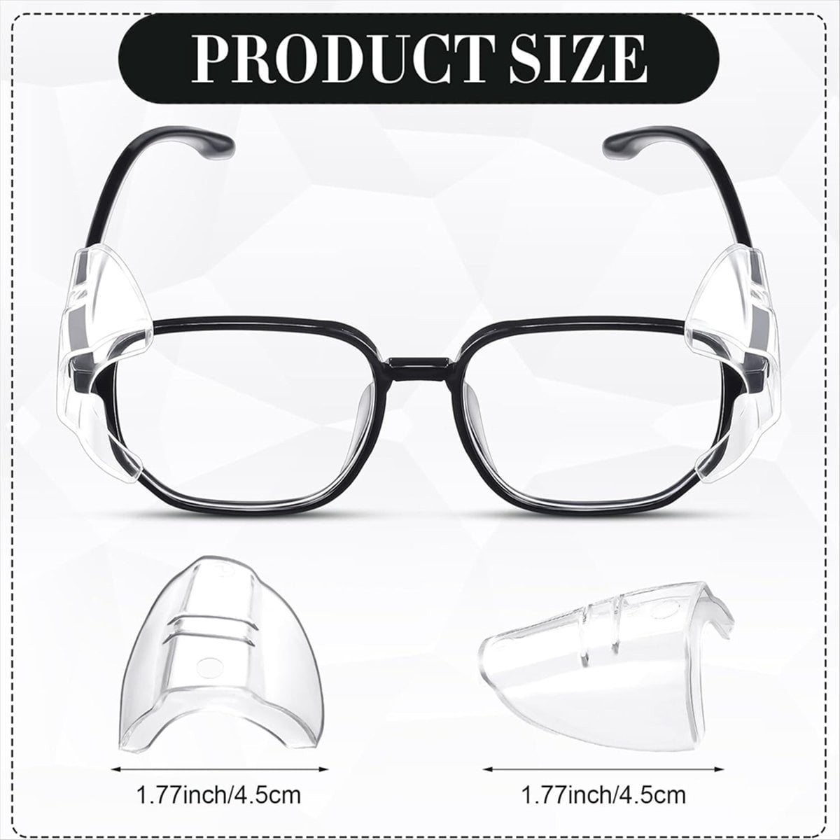 Safety Glasses Side  for Prescription Eyeglasses Slipon SideShields Side Guards Transparent