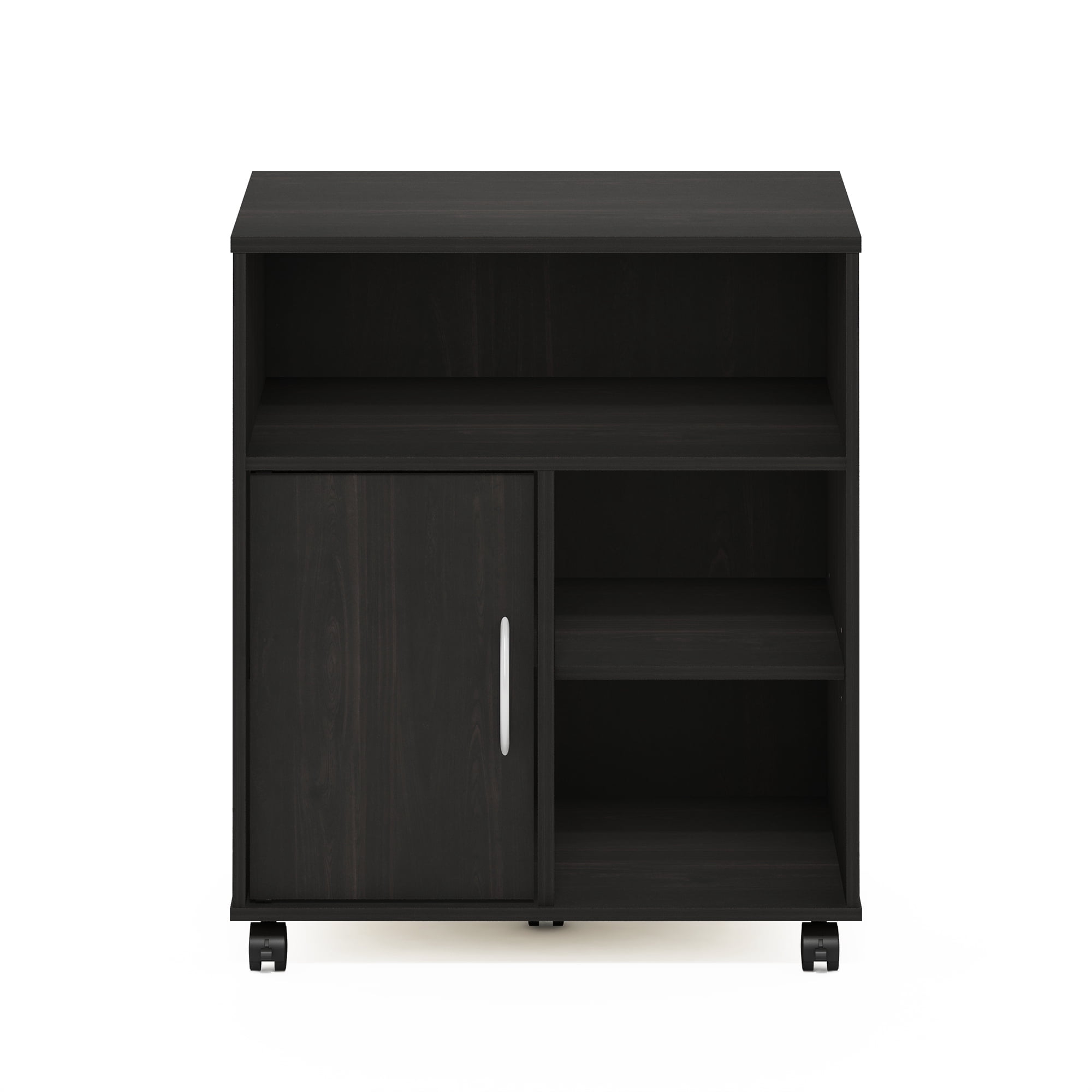 Furinno Econ Home Office Under Desk Printer Holder with Wheels, Espresso