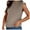 Khaki, variant on Women's Neck Knit Sweater Vest - Sleeveless, Ribbed Pullover, Polyester, Casual Trendy, S-XL, Spring/Fall/Winter