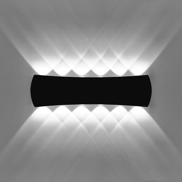 KAWELL Apliques de pared modernos de 12 W Luz de pared LED arriba hacia abajo Lámpara de pared de aluminio para interiores y exteriores LED impermeable IP65 para dormitorio, sala de estar, baño, escal