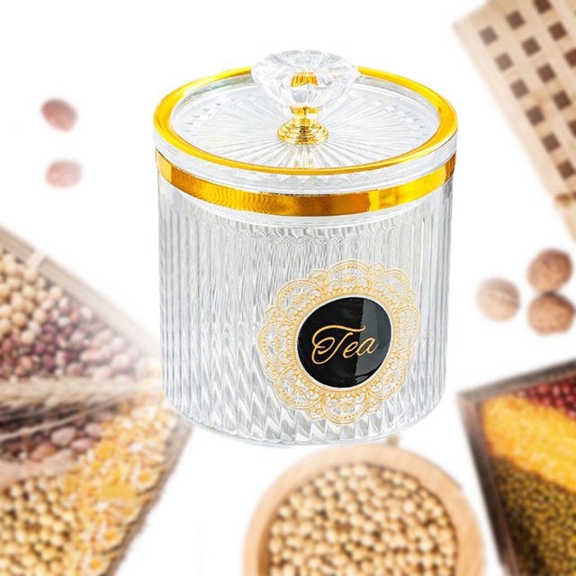 Tarro de almacenamiento para cocina, tarro para dulces, condimentos, contenedor de almacenamiento de alimentos a prueba de polvo, tarro para etiqueta de azúcar clara