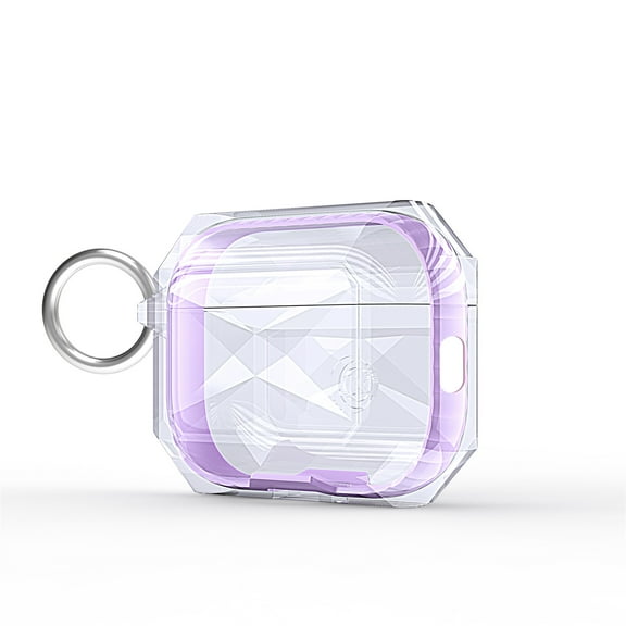 JTCASES for AirPods Pro 2nd Generation 2022 Case, Transparent Wireless Charing Protective Skin Girl Women with Keychain for Apple AirPods Pro 2nd Generation 2022, Purple