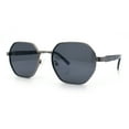 thumbnail image 4 of Luxury Gangster Octagonal Retro Refined Gentlemans Metal Rim Sunglasses Gunmetal - Black, 4 of 8