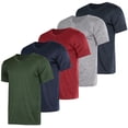 thumbnail image 2 of Real Essentials 5 Pack: Men’s V-Neck Dry-Fit Moisture Wicking Active Athletic Tech Performance T-Shirt, 2 of 7