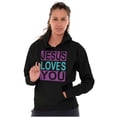 thumbnail image 4 of Christian Faith Jesus Loves You Unisex Plus Fleece Graphic Hoodie Brisco Brands 2X, 4 of 6