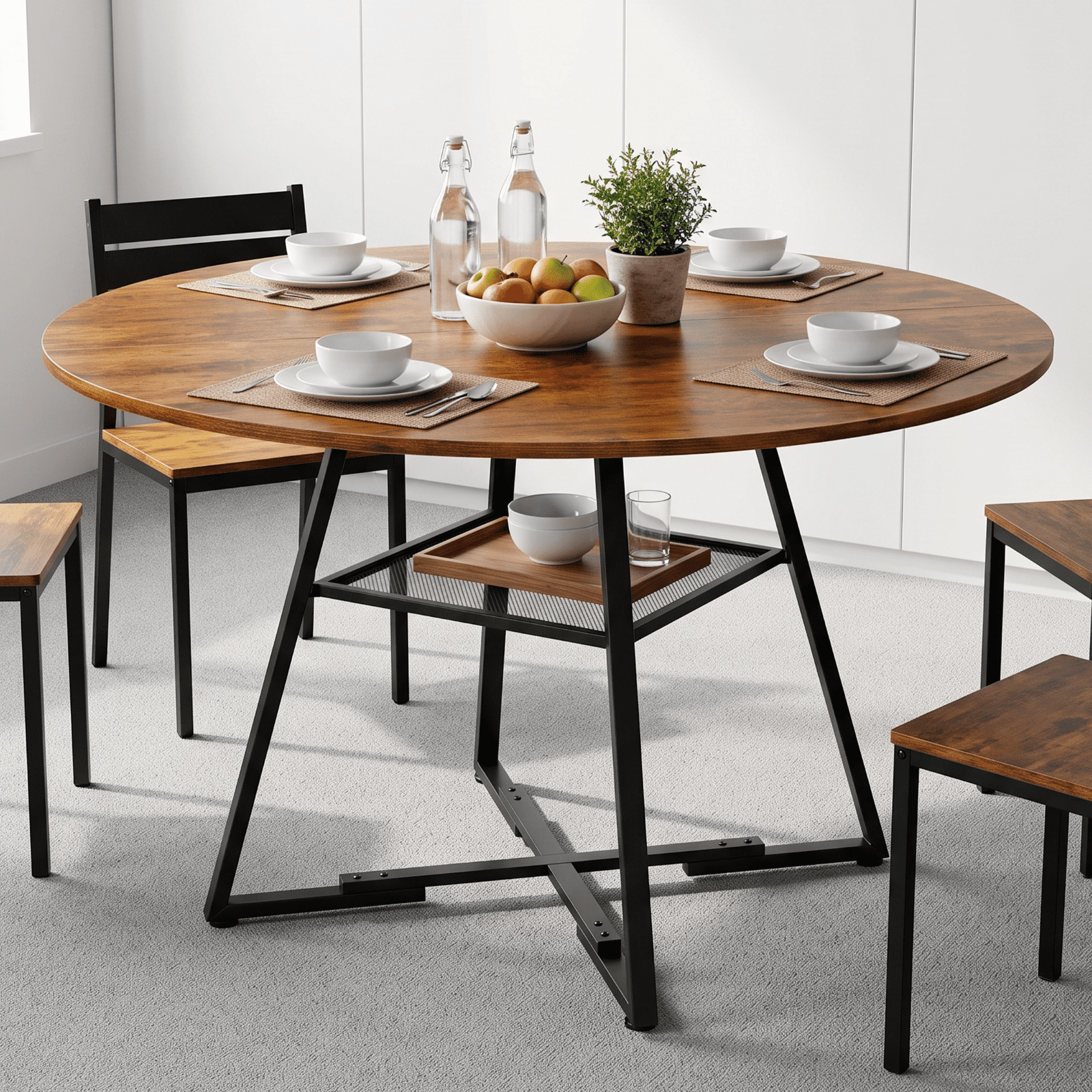 Hijob Folding Dining Table for 2-4 Persons, Space Saving Dining