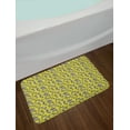thumbnail image 2 of Flower Bath Mat, Narcissus Blooms Vintage Composition with Yellow Toned Background, Plush Bathroom Decor Mat with Non Slip Backing, 29.5" X 17.5", Pale Green Purple, by Ambesonne, 2 of 2