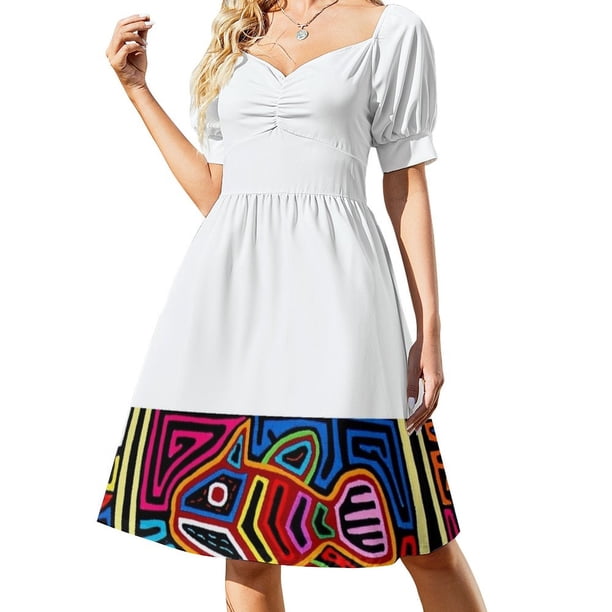 Vestido Mola de Panamá de manga corta Vestidos de baile vestidos largos de mujer Vestido