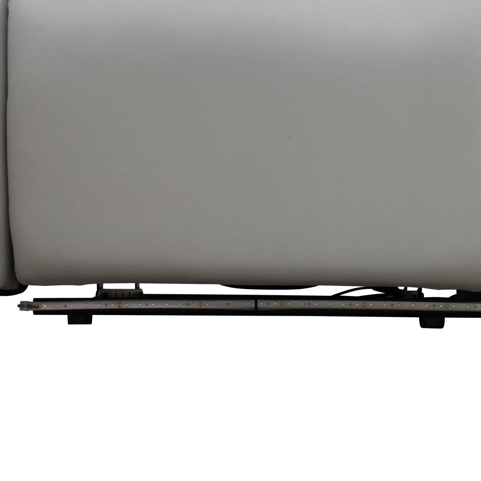 TrumanPick Power Recliner Chair with LED, Breathing Leather Reclining Sofa Couch for Living Room, Grey