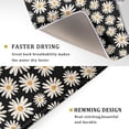 thumbnail image 5 of Vintage Daisy Dish Drying Mat for Kitchen Counter White Flowers Dish Mat Coffee Bar Mat Microfiber Absorbent Counter Mat 18 x 24 inch Black, 5 of 6