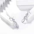 thumbnail image 3 of 925 Sterling Silver Women Dangle Earrings Purple Drop Earrings Hook Infinity Jewelry Mother Wife Christmas Valentine's Day Gift for Her, 3 of 9