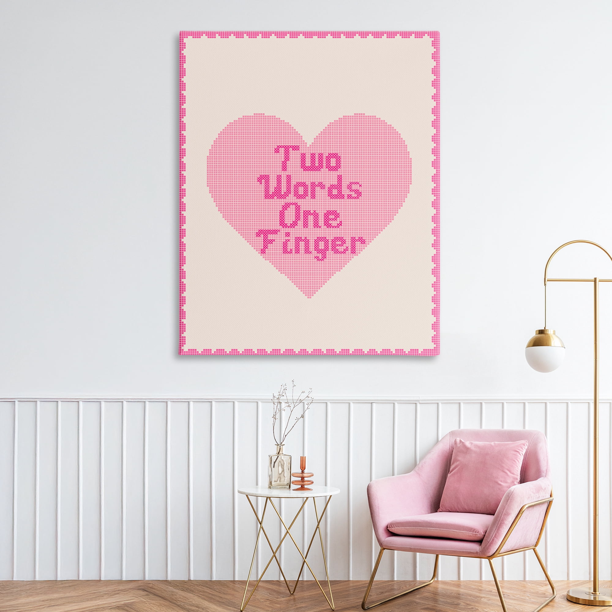 Stupell Industries Two Words One Finger Heart Canvas Wall Art, design by Lil' Rue
