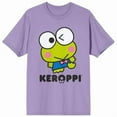 thumbnail image 1 of Keroppi Winking Adult Lavander T-Shirt, 1 of 2