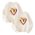 thumbnail image 2 of Penkiiy 2 Pcs Chandail à Capuche pour Tout-Petit Bébé avec Imprimé Amour, Manches Longues Garçon Fille Col Rond T-Shirts Actifs 8 Ans Blanc, 2 of 4