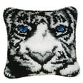 thumbnail image 1 of Los kits de alfombras con ganchos plegables con patrón de animales incluyen: ganchos plegables, tarjeta de color, pre Tigre blanco, 1 of 9