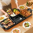 thumbnail image 3 of Aoran 2 in 1 Electric Grill and Hot Pot, 2200W Smokeless BBQ Grill with Separate Dual Temp Control, Teppanyaki Grill Pot Hot Pot Grill with Non-Stick for 1-8 People, 3 of 11