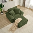 thumbnail image 3 of DEALTOPS Modular Cloud Sofa Chair with Ottoman, Corduroy Oversized Deep Seat Couch for Living Room, No Assembly, Green, 3 of 9