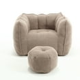 thumbnail image 5 of Homy Casa Lazy Sofa Bean Bag Chair with Ottoman, Chenille Reading & Gaming Chair for Adults, 5 of 7