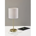 thumbnail image 3 of Mainstays Gold Metal Stick Table Lamp with USB and USB-C Ports, 19 in, 3 of 7