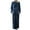 Navy, variant on Women's Plush Long Robe Soft Cozy Long Sleeve Full Length Fuzzy Fleece Bathrobe Spa Hot Tub Hotel Bath Belted Winter Fluffy Maternity Warm Kimono Pocket Grey X-Large