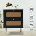 thumbnail image 3 of 2-Drawer Rattan Nightstand For Bedroom & Living Room, End Table, 3 of 12