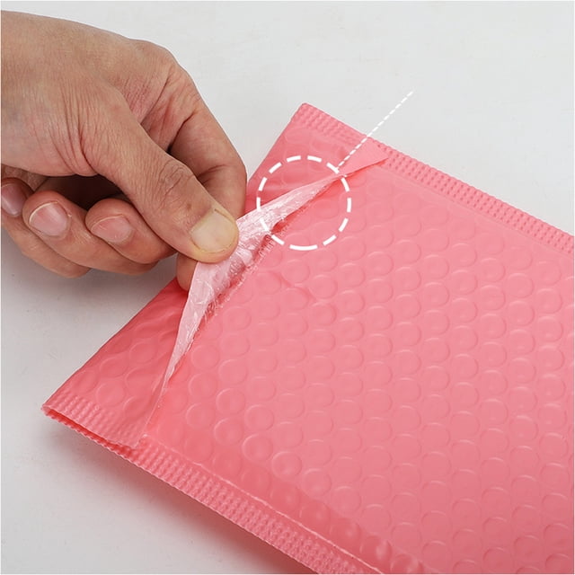 EXHUMKY 20Pcs Pink Rectangular Bubble Mailers for Small and Medium Businesses Shipping Envelopes Waterproof Padded Envelopes