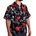 thumbnail image 2 of Love Men's Short Sleeve Shirts, Casual Hawaiian Print Button Down Summer Beach Top Unisex, 2 of 6