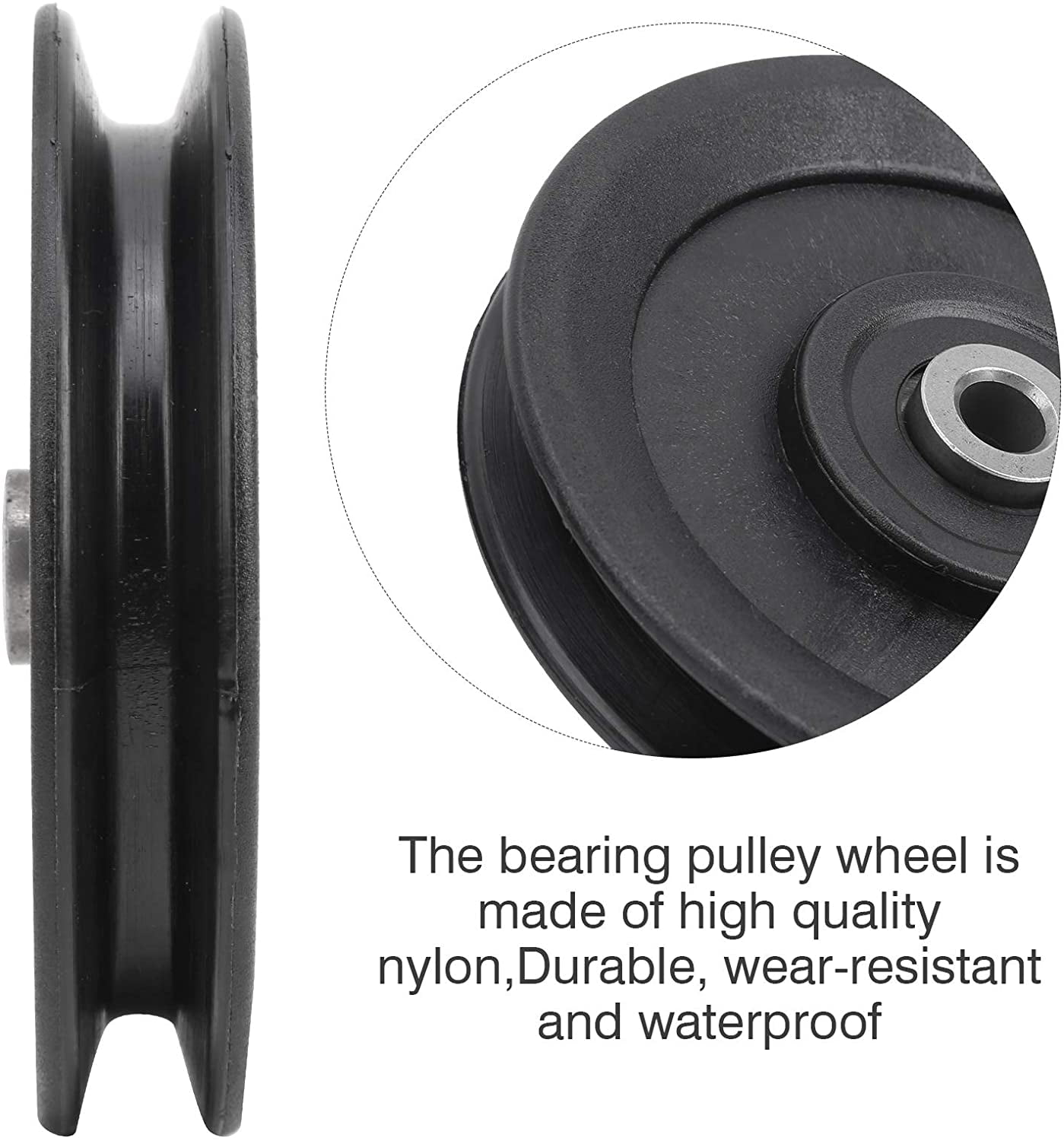 4.5 Nylon Bearing Pulley Wheel 115mm Black Wheel Cable Gym Fitness Equipment Par 