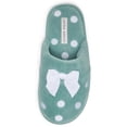 thumbnail image 1 of Zapatillas Laura Ashley de felpa suave bordadas con puntos para mujer, color salvia, tamaño grande, 1 of 5