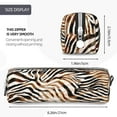 thumbnail image 3 of Naloa Watercolor Zebra Leather Pencil Case, Makeup Pouch, Zipper Pouch for Daily Essentials, Storage Organizer, Cosmetics and Stationary Bag, 3 of 7