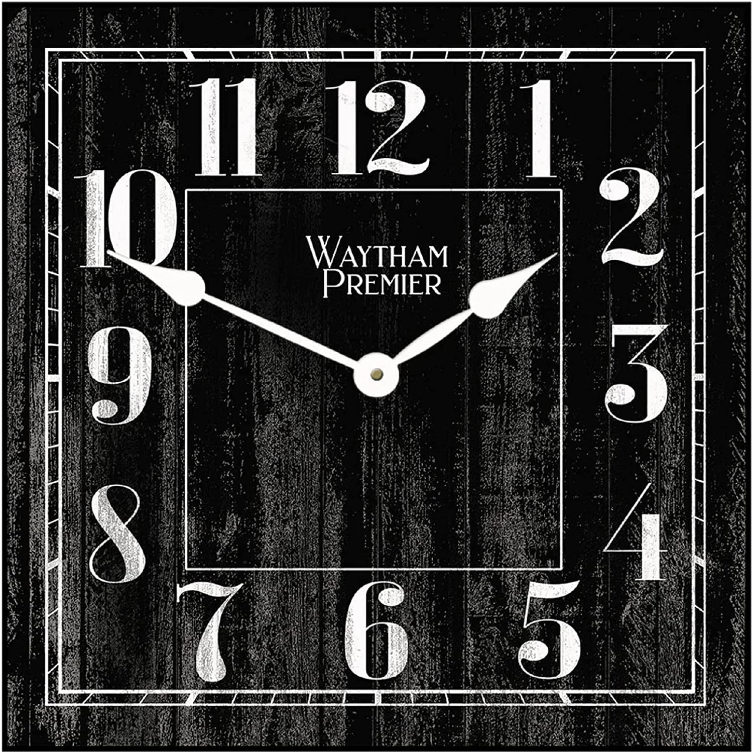 Waytham Black Square Wall Clock Beautiful Color, Silent Mechanism