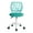 Turquoise, variant on Homycasa Blue Ergonomic Office Chair-Adjustable Armless Task Chair